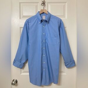 Brooks Brothers 346 Light Blue Cotton Poplin Button Down Shirt Business Casual